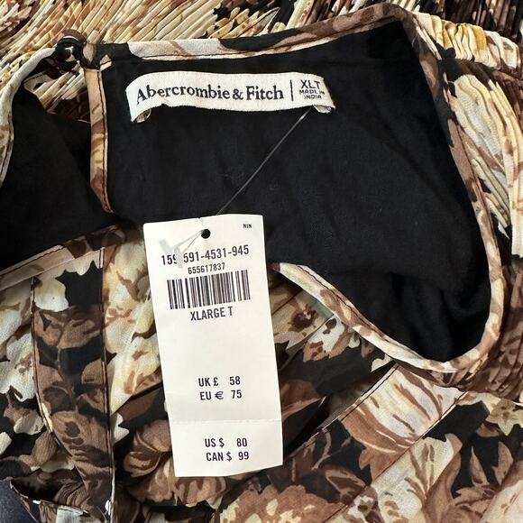 Abercrombie & Fitch Floral Mini Dress - Black and Cream - Picture 9 of 9